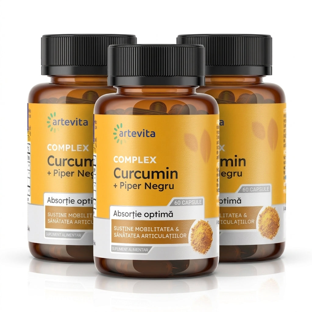 Pachet Curcumin + Piper Negru — 2+1 Gratis — Artevita