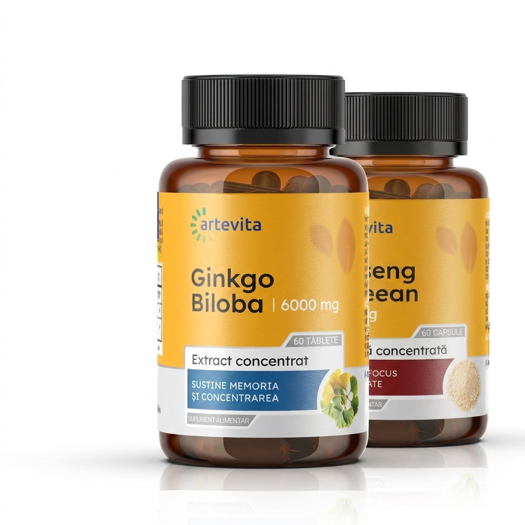 Pachet Focus și Memorie — ginkgo + ginseng — Artevita