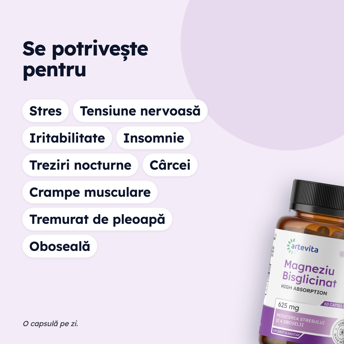 Magneziu Bisglicinat — pentru ce stări se potrivește