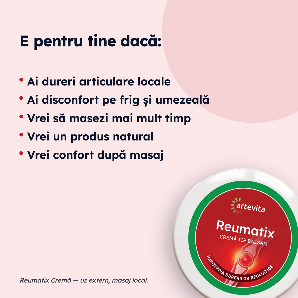 Reumatix Cremă tip balsam — pentru cine este potrivit