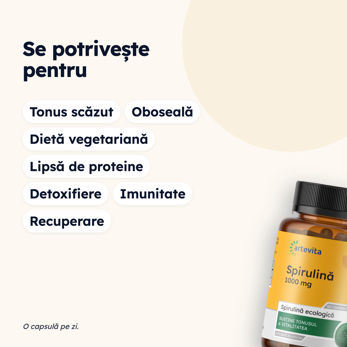 Spirulină ecologică — pentru ce stări se potrivește
